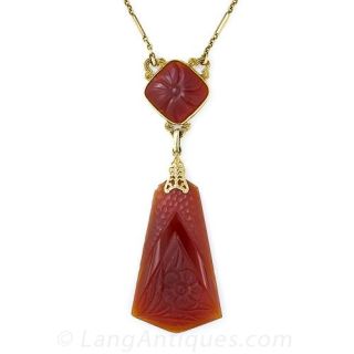 Carnelian Art Deco Necklace
