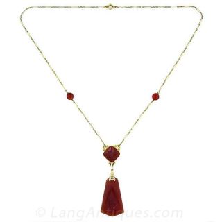 Carnelian Art Deco Necklace