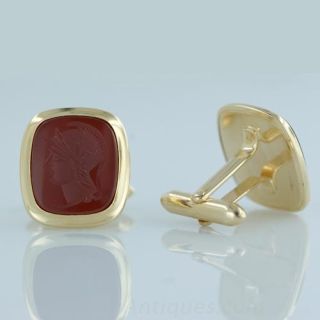 Carnelian Intaglio Cufflinks