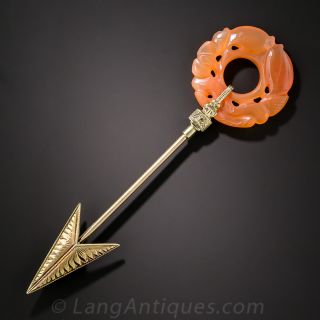 Carnelian Jabot Pin