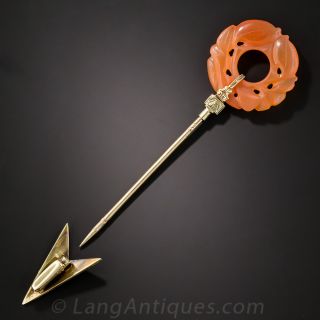 Carnelian Jabot Pin