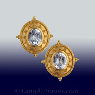 Aquamarine Gold Carolyn Tyler Earrings