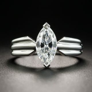 Cartier 1.10 Carats Marquise Diamond Engagement Ring - GIA E VVS2, French