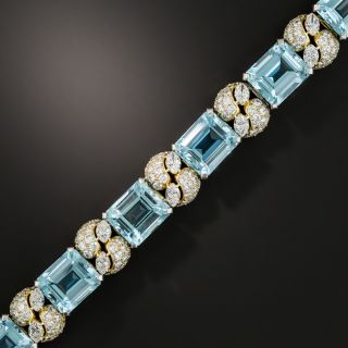 Cartier 18K Aquamarine Diamond Bracelet - 2