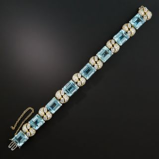 Cartier 18K Aquamarine Diamond Bracelet