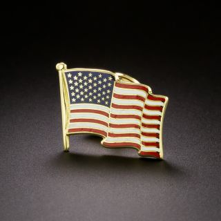 Cartier 18K Enamel "We Remember" Flag Pin - 4