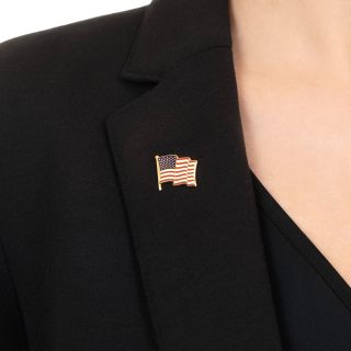 Cartier 18K Enamel "We Remember" Flag Pin