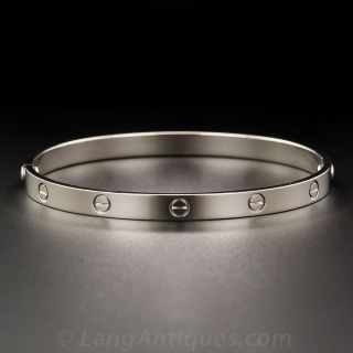 Cartier 18K White Gold Love Bracelet Size 21 with Screwdriver & Original Box