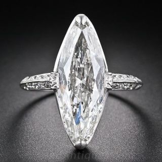 Cartier 3.98 Carat Marquise Art Deco Diamond Ring