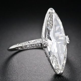 Cartier 3.98 Carat Marquise Art Deco Diamond Ring