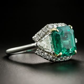 Cartier 5.22 Carat Emerald Diamond Platinum Ring