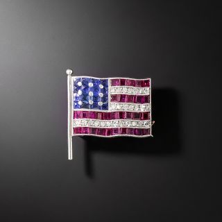 Cartier American Flag Brooch - 2