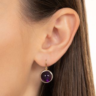Cartier Bezel-Set Amethyst Drop Earrings