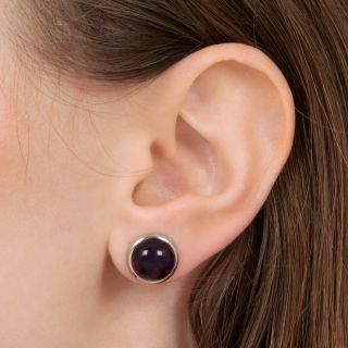 Cartier Cabochon Amethyst Earrings, Circa 1920s