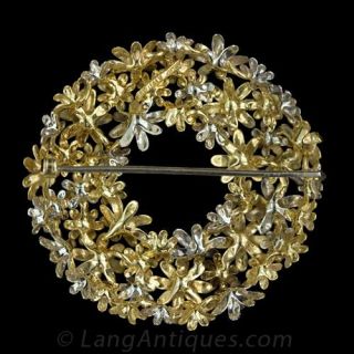 Cartier Diamond and Ruby Wreath Pin