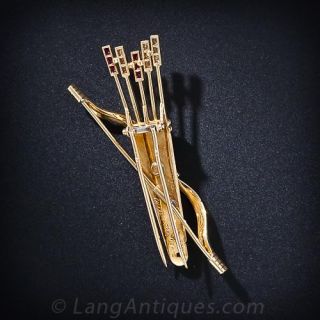 Cartier France Bow and Arrow Brooch