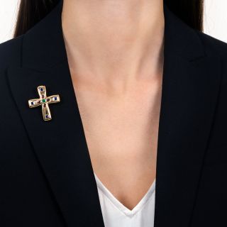 Cartier Multi-Gem Byzantine Cross