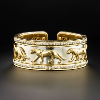 Cartier Panther Cuff Bracelet with Diamonds - 2