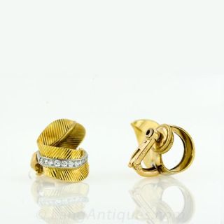 Cartier, Paris 18k  Leaf Earrings