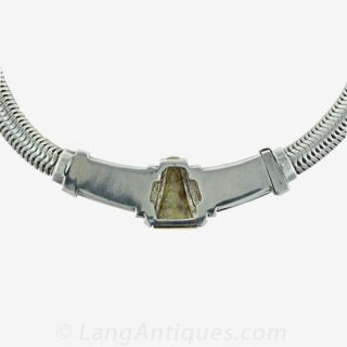Cartier Retro Style Silver, Onyx and Gold Choker