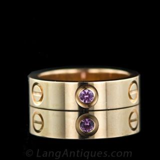 Cartier Rose Gold Pink Sapphire Love Ring