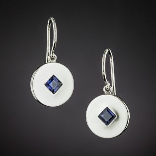 Cartier Sapphire Dangle Disc Earrings - 2