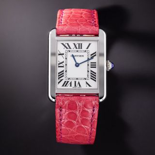  Cartier Tank Solo 2716 Watch with Pink Deployment Strap - 1
