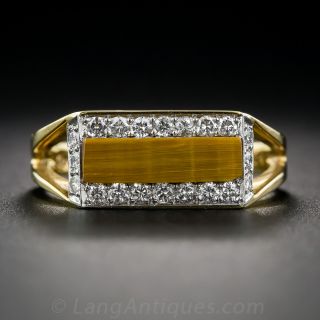 Cartier Tiger's Eye and Diamond Ring