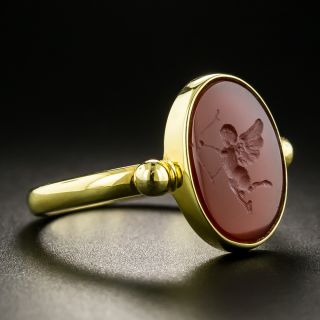 Carved Eros Carnelian Ring