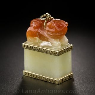 Carved Jadeite Chop Pendant