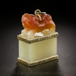 Carved Jadeite Chop Pendant