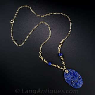 Carved Lapis Necklace