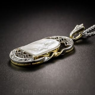 Carved Mother of Pearl Saint Thérèse Pendant