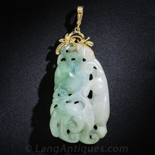 Carved Natural Jade Pendant