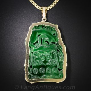 Carved Natural Jadeite Pendant