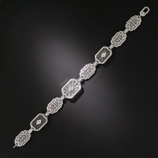 Carved Quartz Crystal Diamond Bracelet