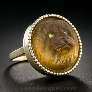 Carved Quartz Dog Ring