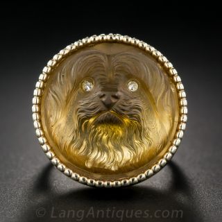 Carved Quartz Dog Ring