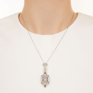  Art Deco Sapphire and Diamond Pendant Watch