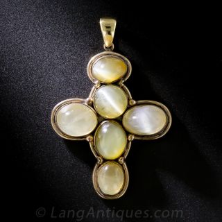 Cat's Eye Cross Pendant - 1