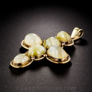 Cat's Eye Quartz Cross Pendant