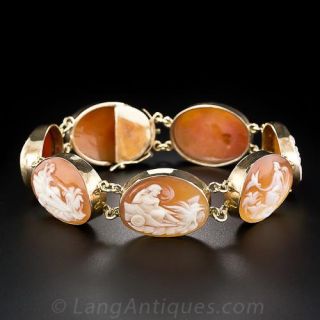 Chariot Race Shell Cameo Bracelet
