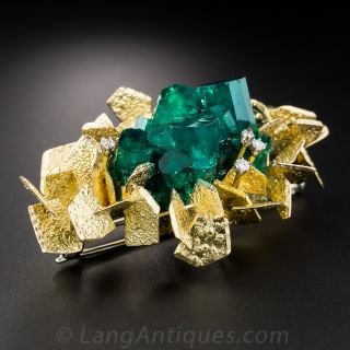 Chatham Emerald Crystal Brooch