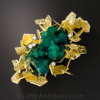 Chatham Emerald Crystal Brooch