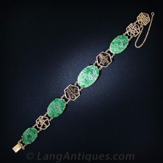 Chinese Carved Jade Bracelet