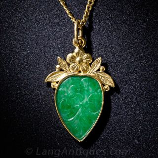 Chinese Jade Drop Necklace - 1