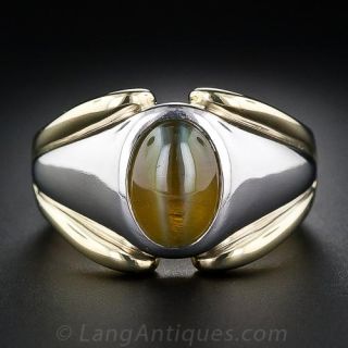 Chrysoberyl Cats Eye Two-Tone  Gent's Ring