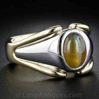 Chrysoberyl Cats Eye Two-Tone  Gent's Ring