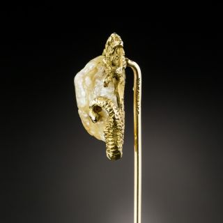 Circa 1900 Dragon Pearl Stick Pin by Walton & Co.