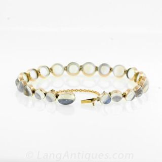 Circa 1900 Rose Gold Moonstone Bracelet
